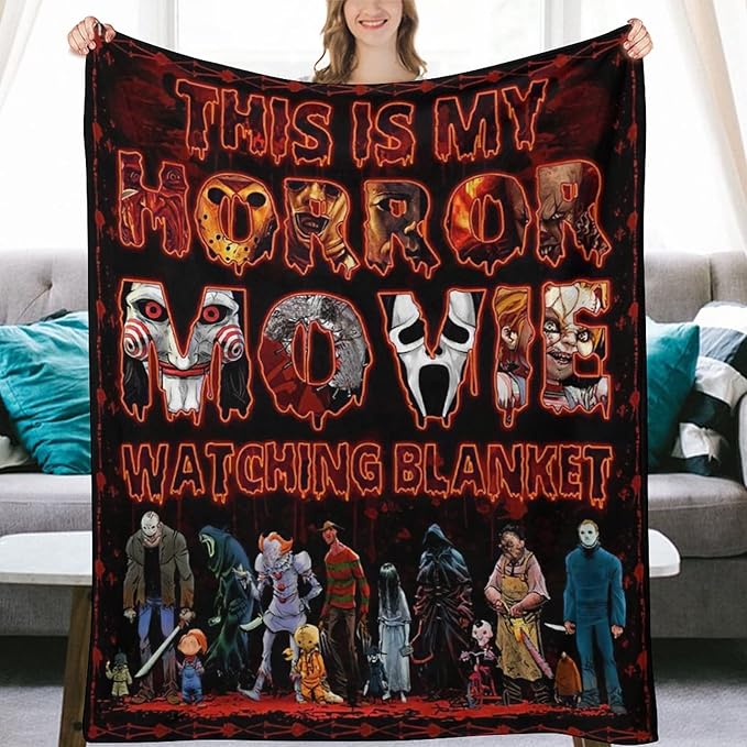 Horror Movie Halloween Blanket , Gift For Halloween , Gift For Horror Movie Lover’s