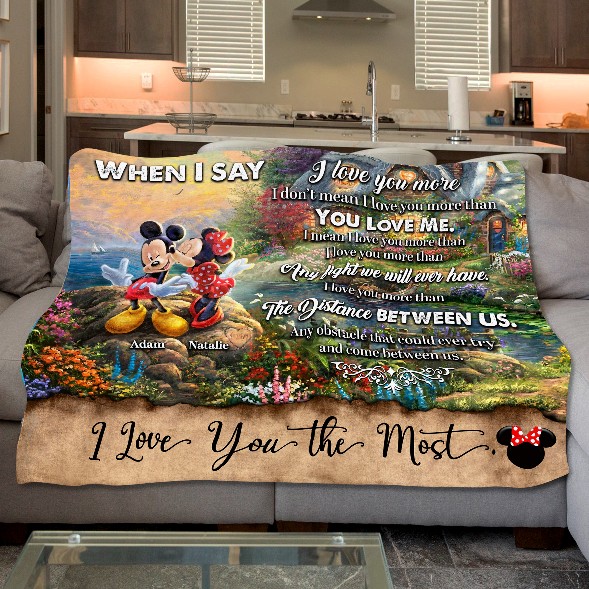 Personalized Couple Blanket ,Custom Name Baby Blanket Mickey Minnie Disney, Gift Disney Blanket , Gift For Her, Gift For Him