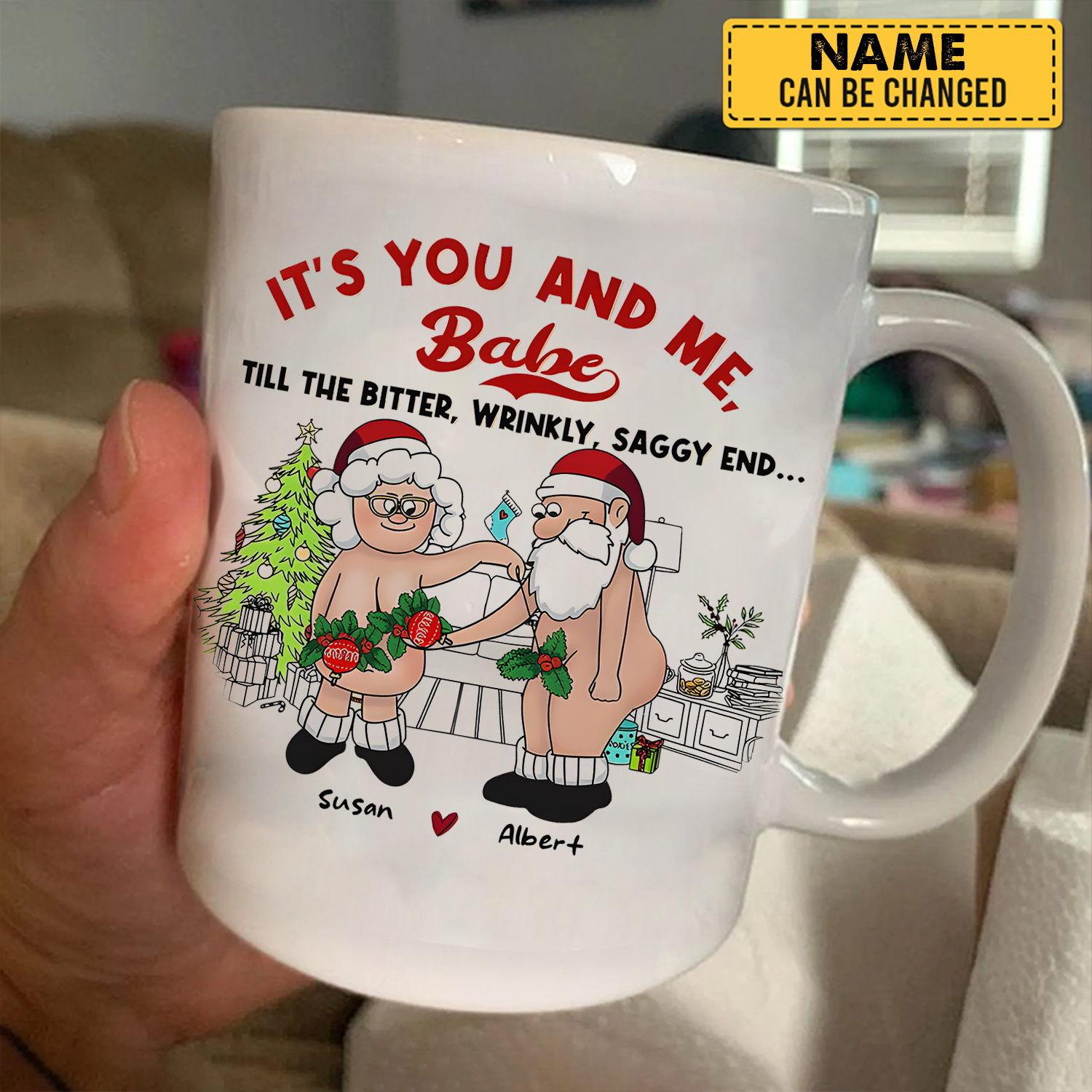 Funny Custom It’s You And Me, Babe Mug, Personalized Funny Mug, Anniversary Gift For Girlfriend, Wife, Custom Anniversary Mug, Anniversary Gifts, Old couple Mug (Copy)