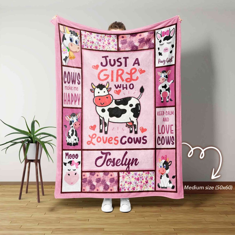 Cow Farm Lover’s Blanket, Gift For Cow Lover’s , Blanket For Family, Farm Gift, Blanket for Girl, Blankets for girls and boys, Cow Blanket