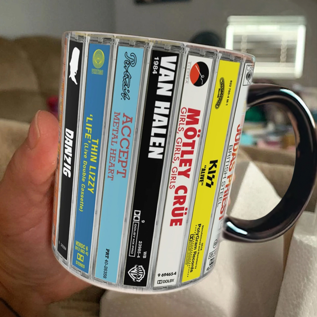 80s Metal Cassette Collection Mug. 80s Heavy Metal. Cassette Mug