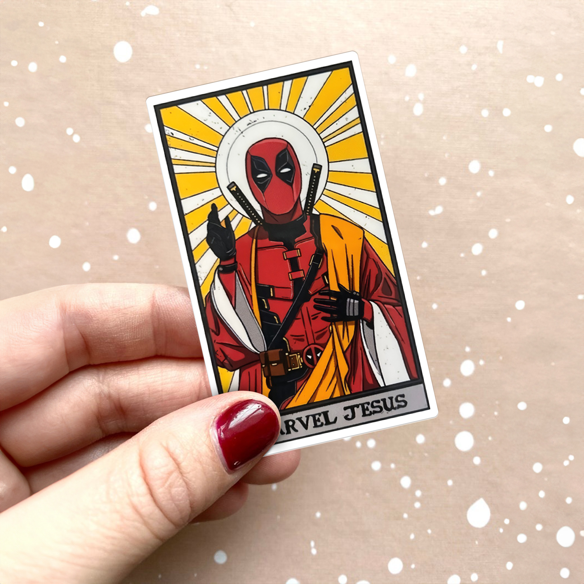 Marvel Jesus – Deadpool sticker X-Men Decal for Laptop, Skateboard, Vehicle, and more!