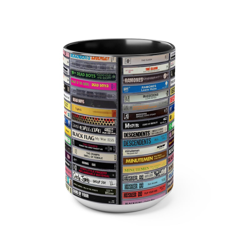 Classic Punk Rock Tapes Cassette Accent Mug