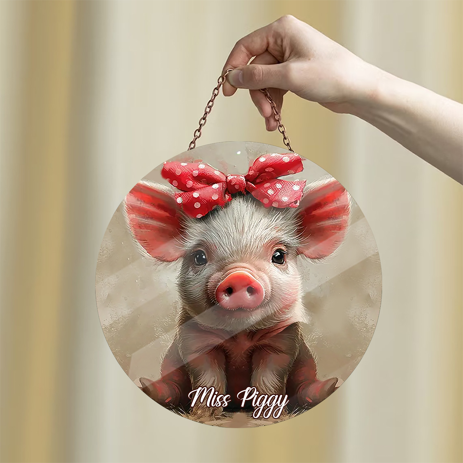 Pig Acrylic Window Decor , Pig Farm Lover’s, Gift For Pig Lover’s, Farm Hanging Decor