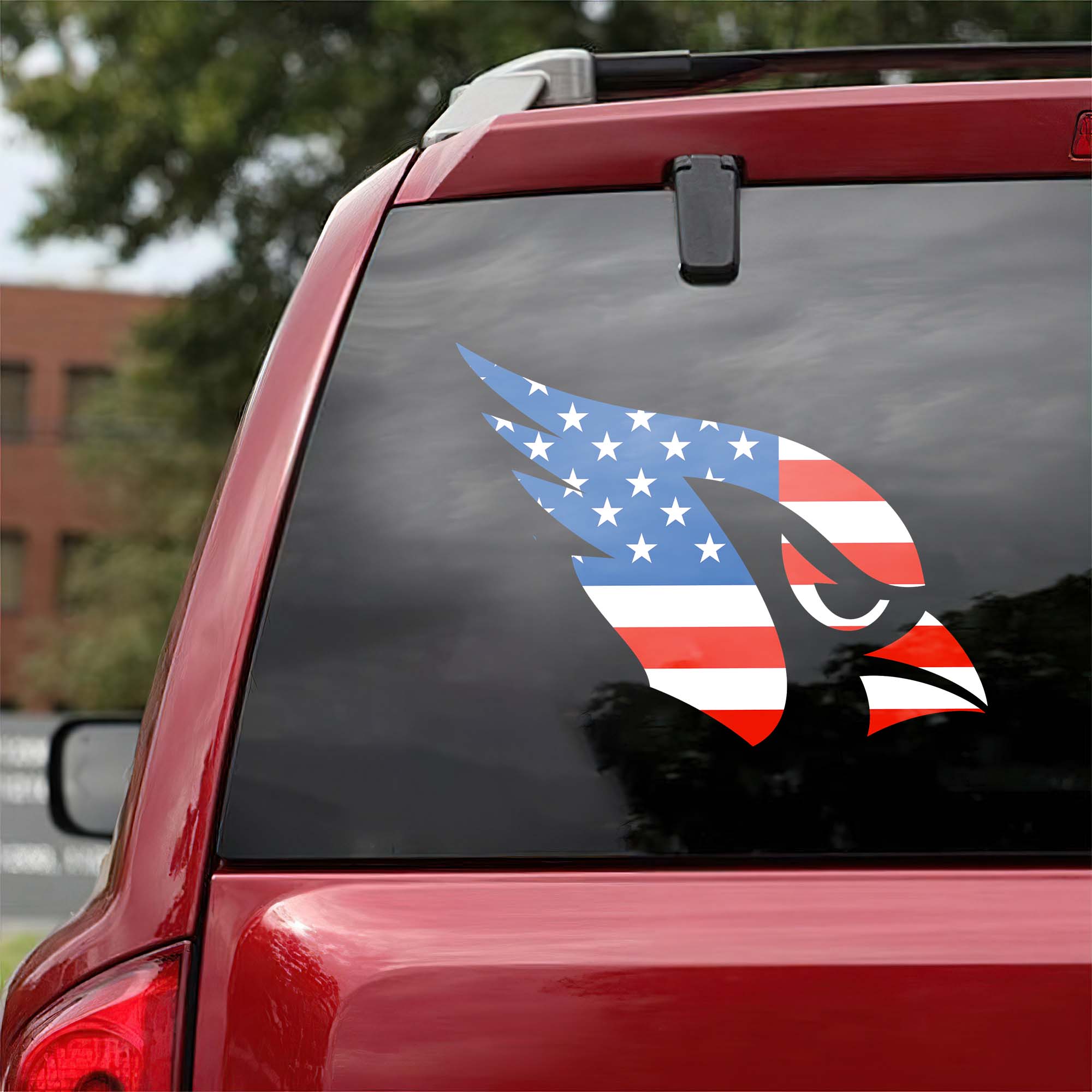 Arizona Cardinals NFL Team USA Flag Car Decal PT57948