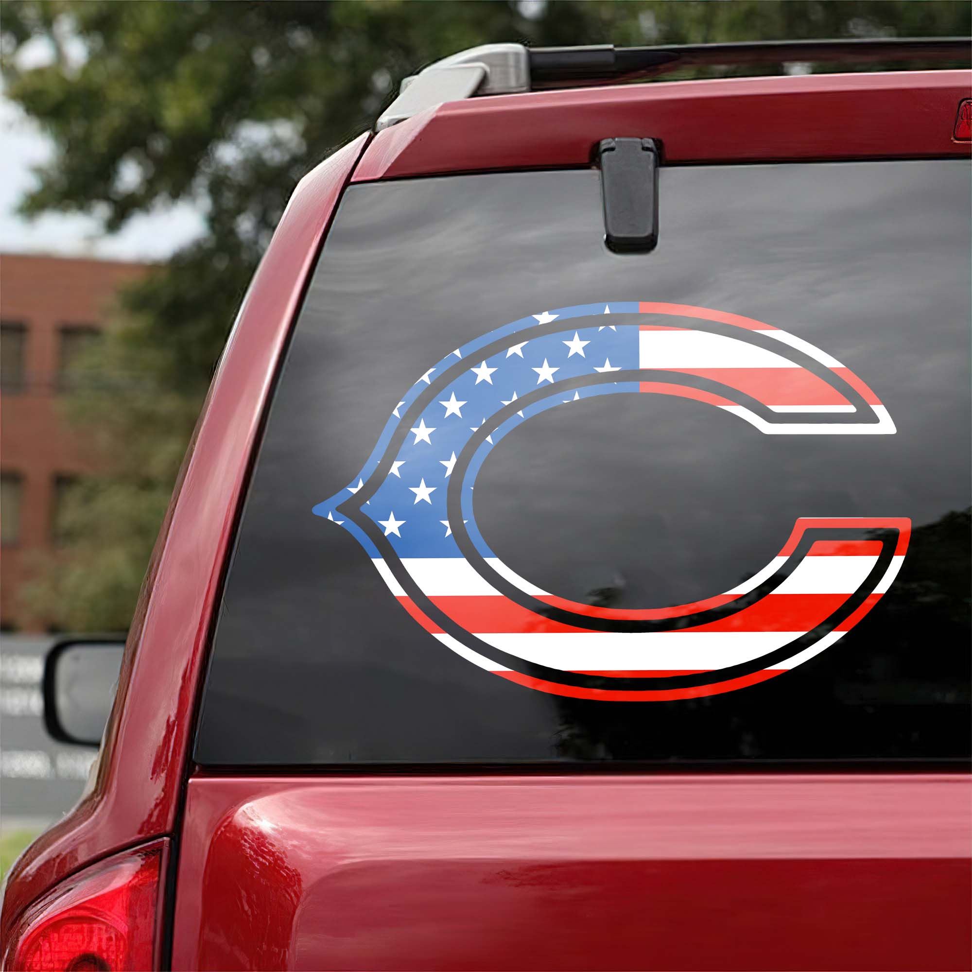 Chicago Bears NFL Team USA Flag Car Decal PT57953