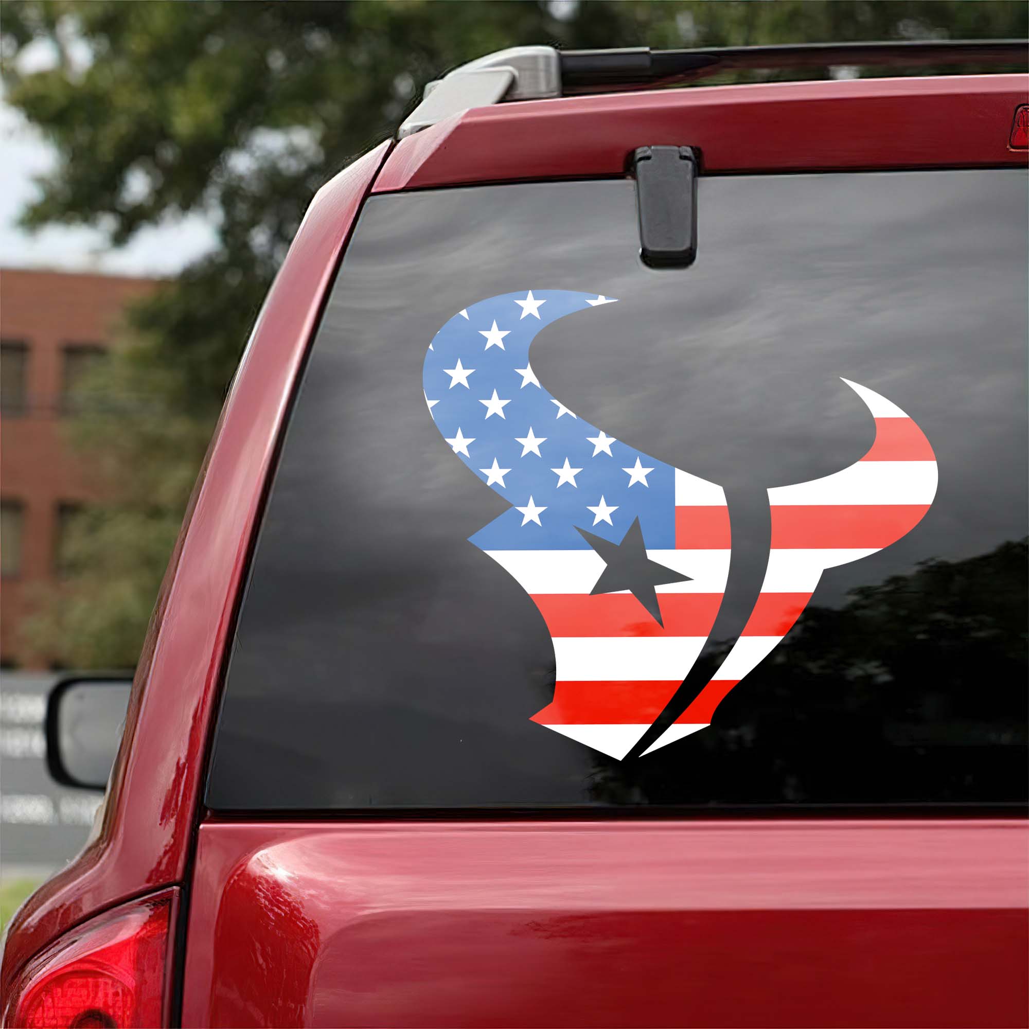 Houston Texans NFL Team USA Flag Car Decal PT57960