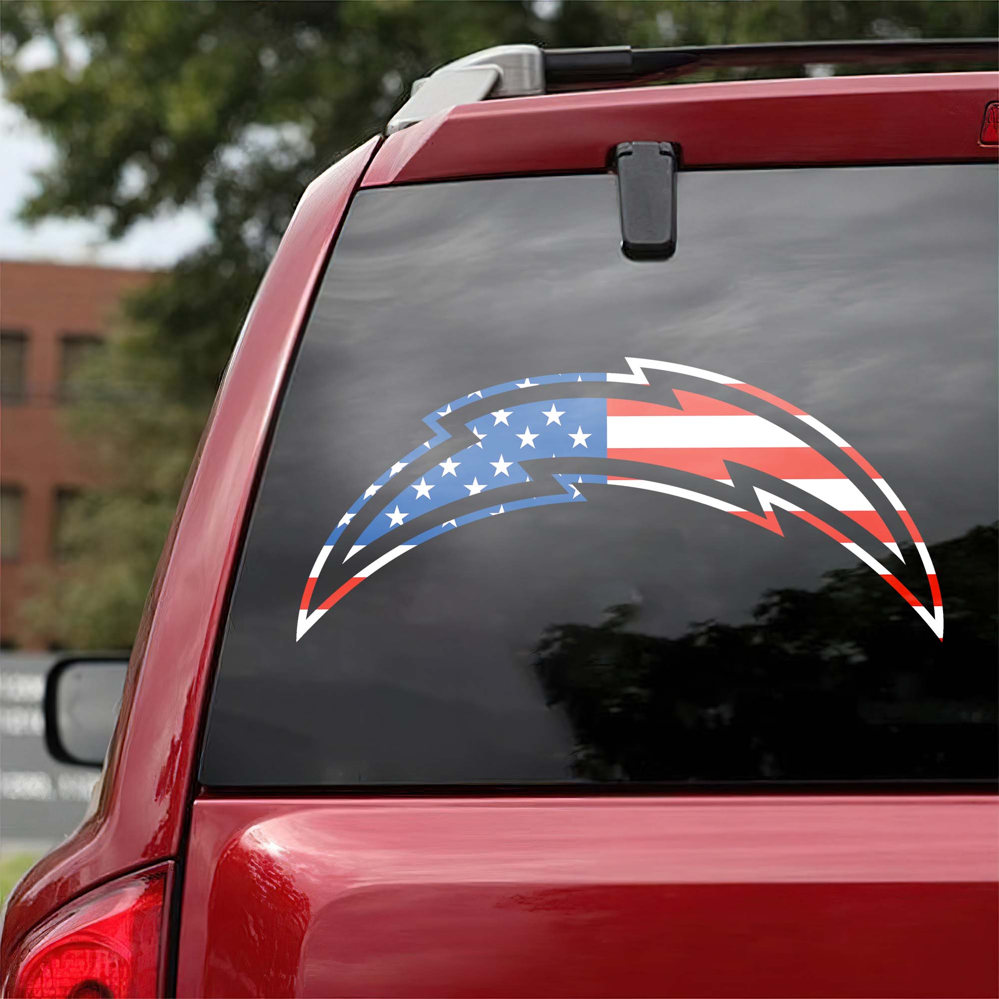 Los Angeles Chargers NFL Team USA Flag Car Decal PT57965