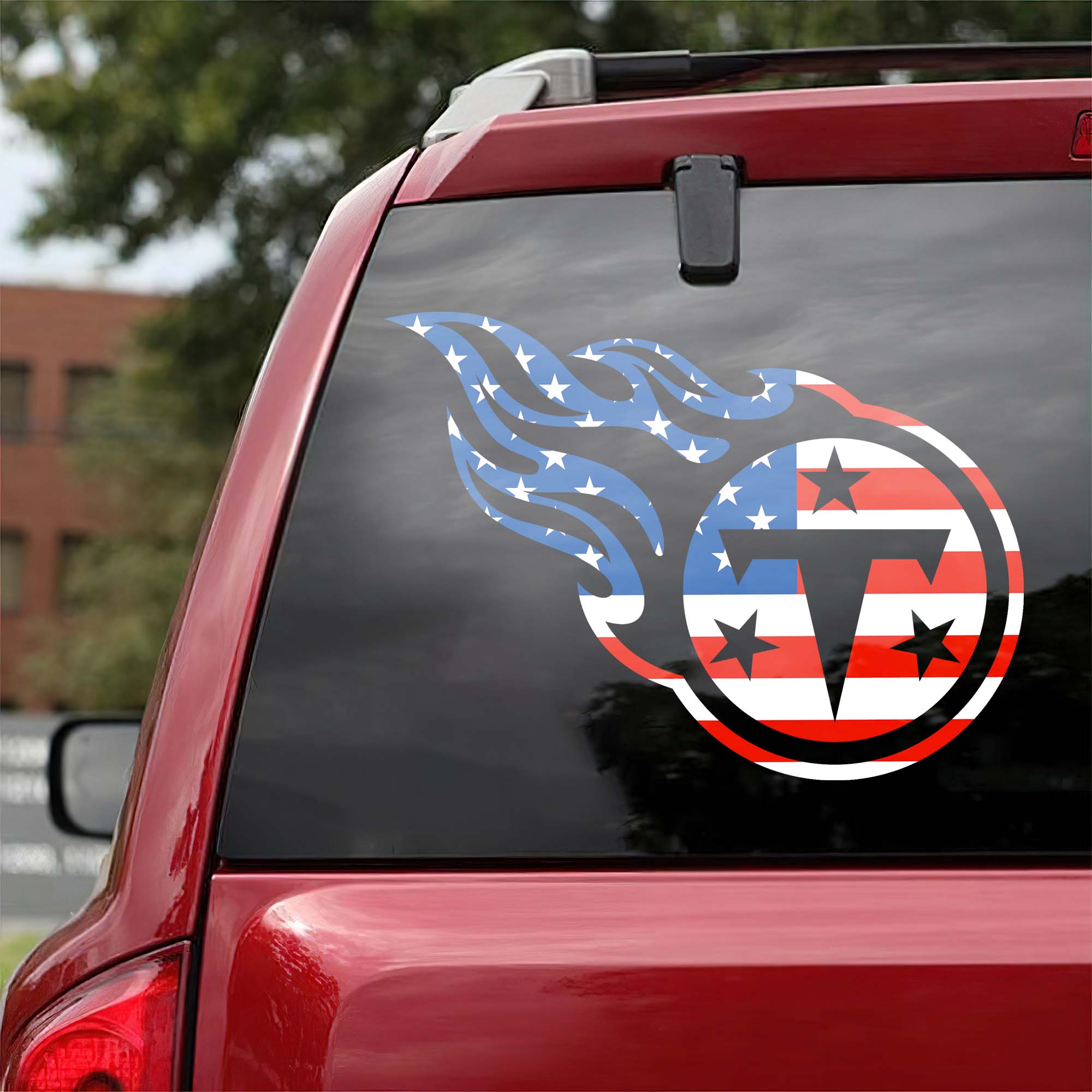 Tennessee Titans NFL Team USA Flag Car Decal PT57978