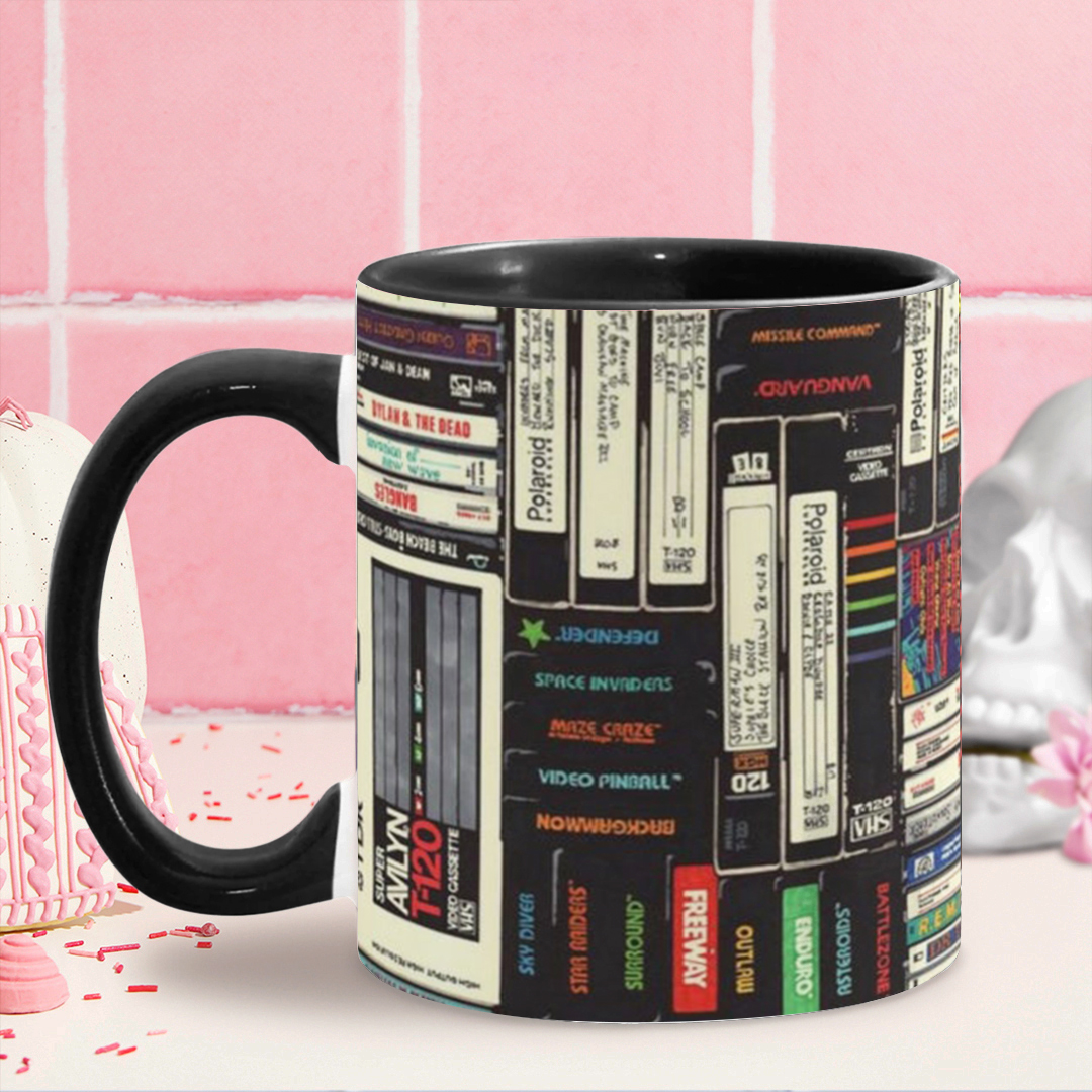 VHS Retro Mug Retro Gaming Cassettes, VHS & Games Vintage Geek Pop-art Gift Accent Mug