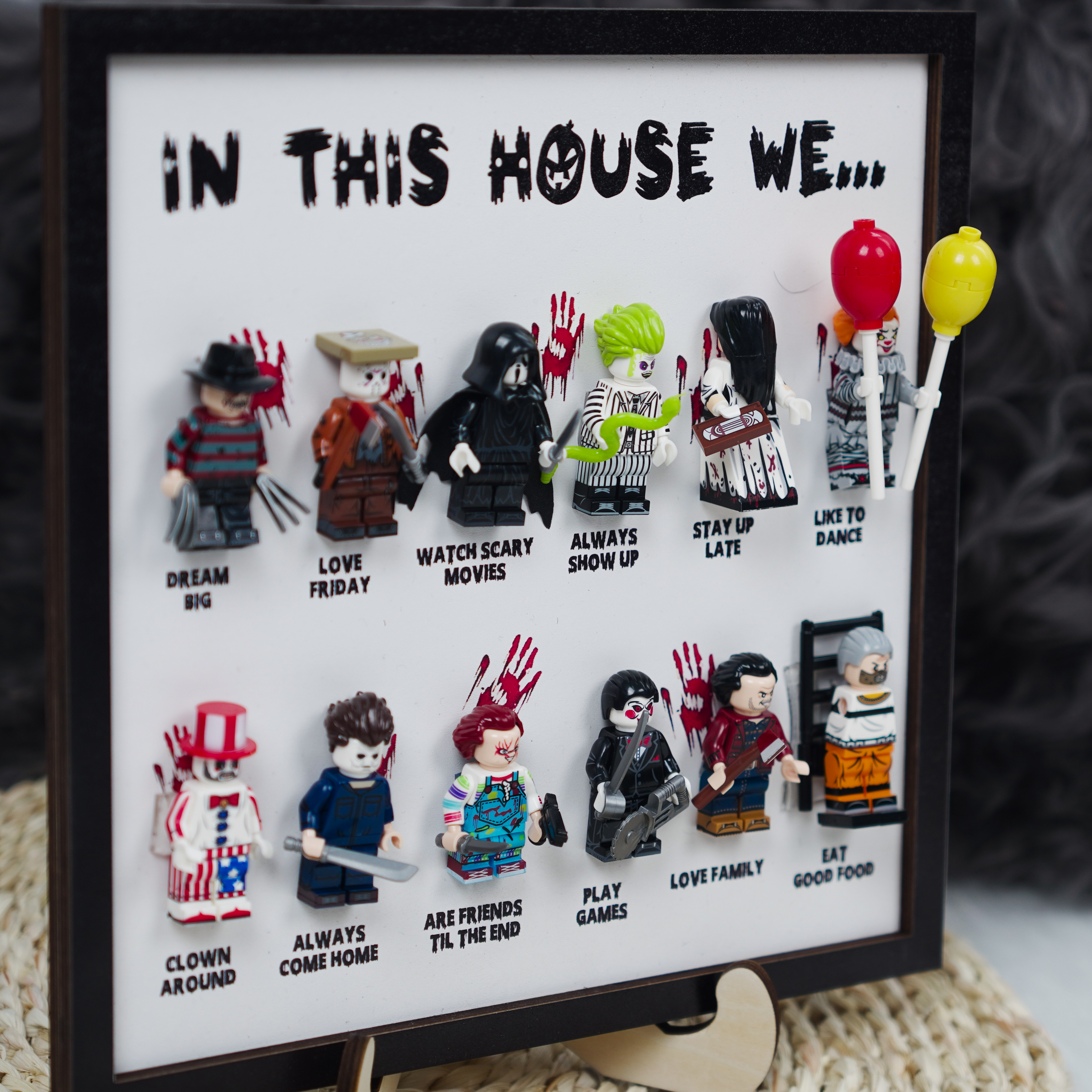 Halloween horror character frame, In this house we…, Halloween decoration, House of Horrors, Halloween gift, Halloween 2024