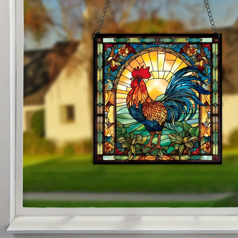 Chicken ACRYLIC  Window Hanging, Rooster Home Decor, Chicken Gift, Farmhouse decor, farm Lover, Yard Decor , Gift For Chicken Lover’s