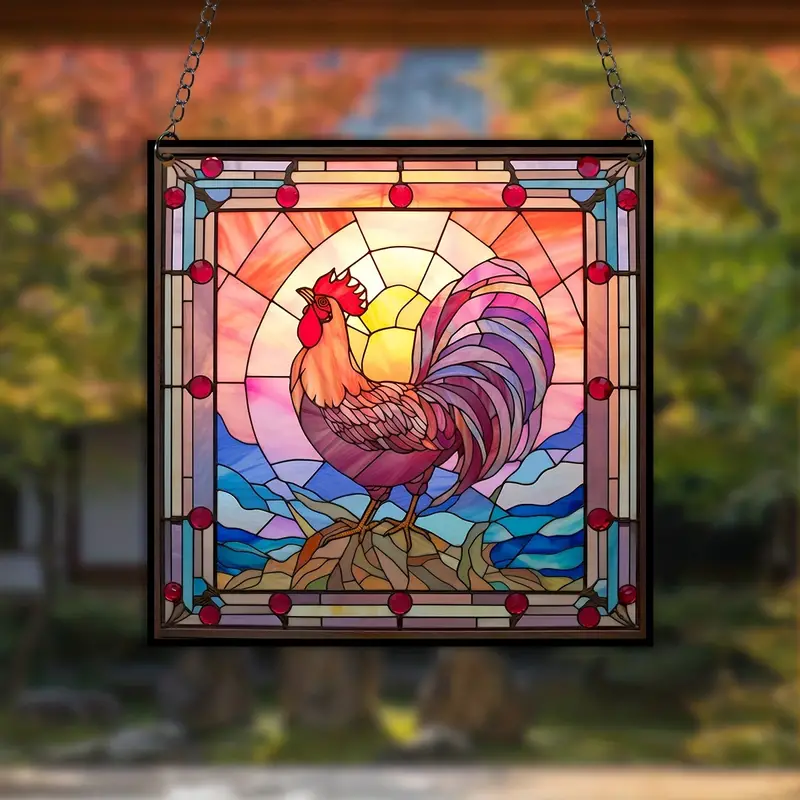 Chicken ACRYLIC  Window Hanging, Rooster Home Decor, Chicken Gift, Farmhouse decor, farm Lover, Yard Decor , Gift For Chicken Lover’s