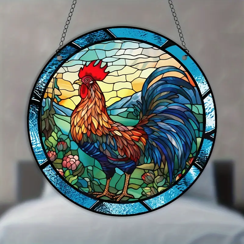 Chicken ACRYLIC  Window Hanging, Rooster Home Decor, Chicken Gift, Farmhouse decor, farm Lover, Yard Decor , Gift For Chicken Lover’s