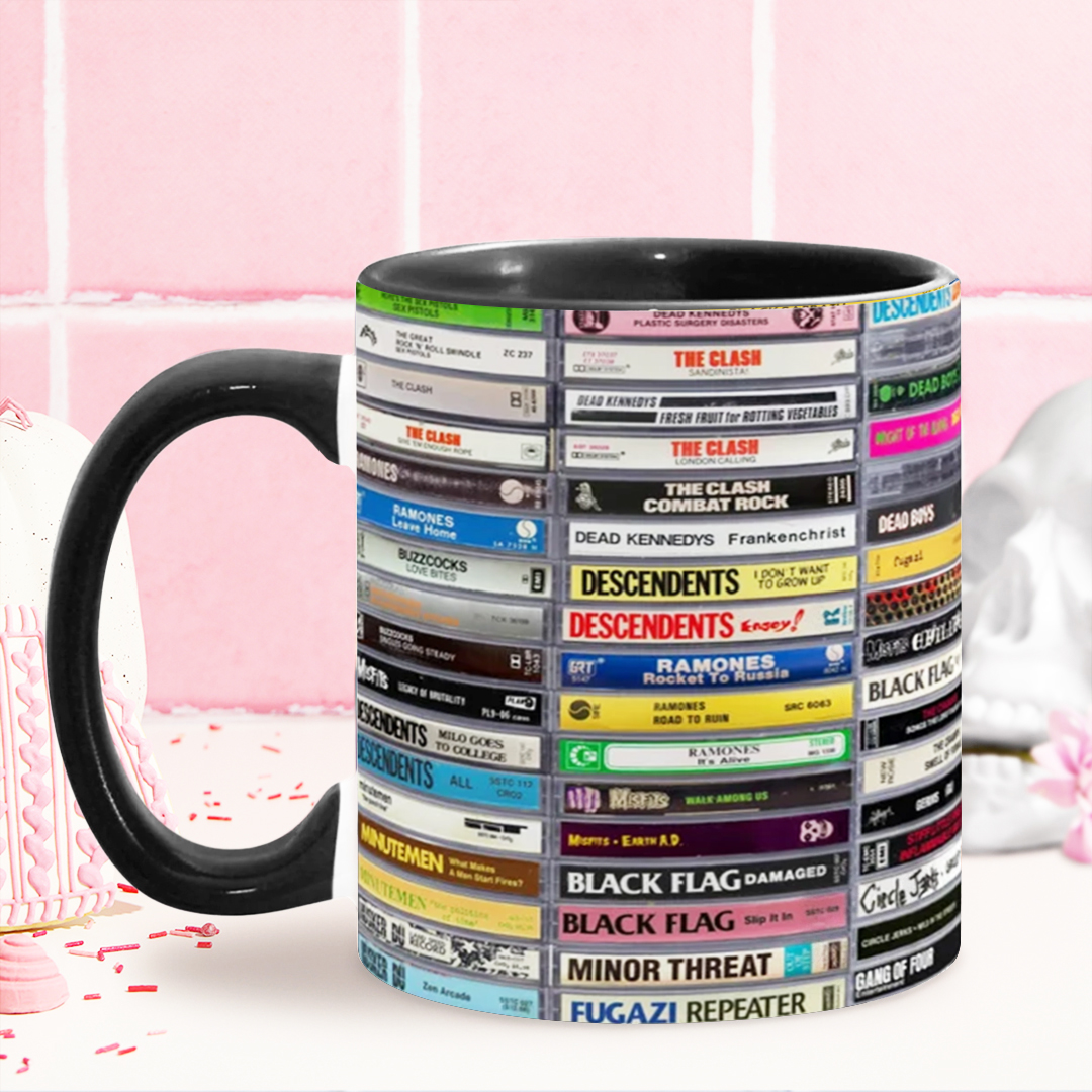 Classic Punk Rock Tapes Cassette Accent Mug Version 2