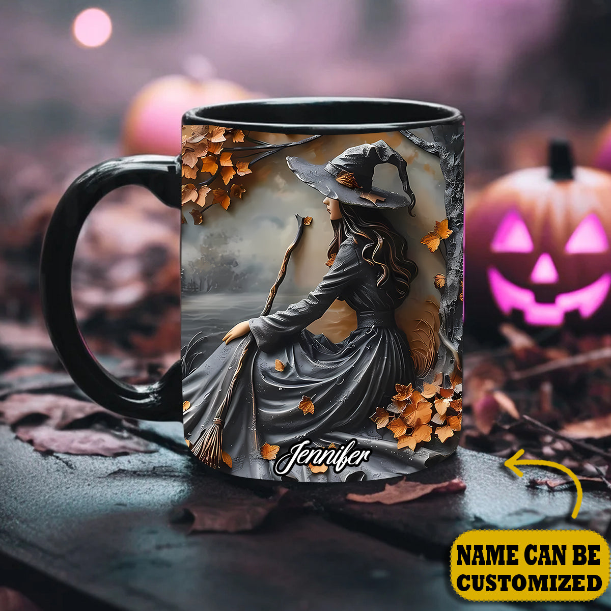 Beautiful Besite Witch Personalized Halloween Accent Mug