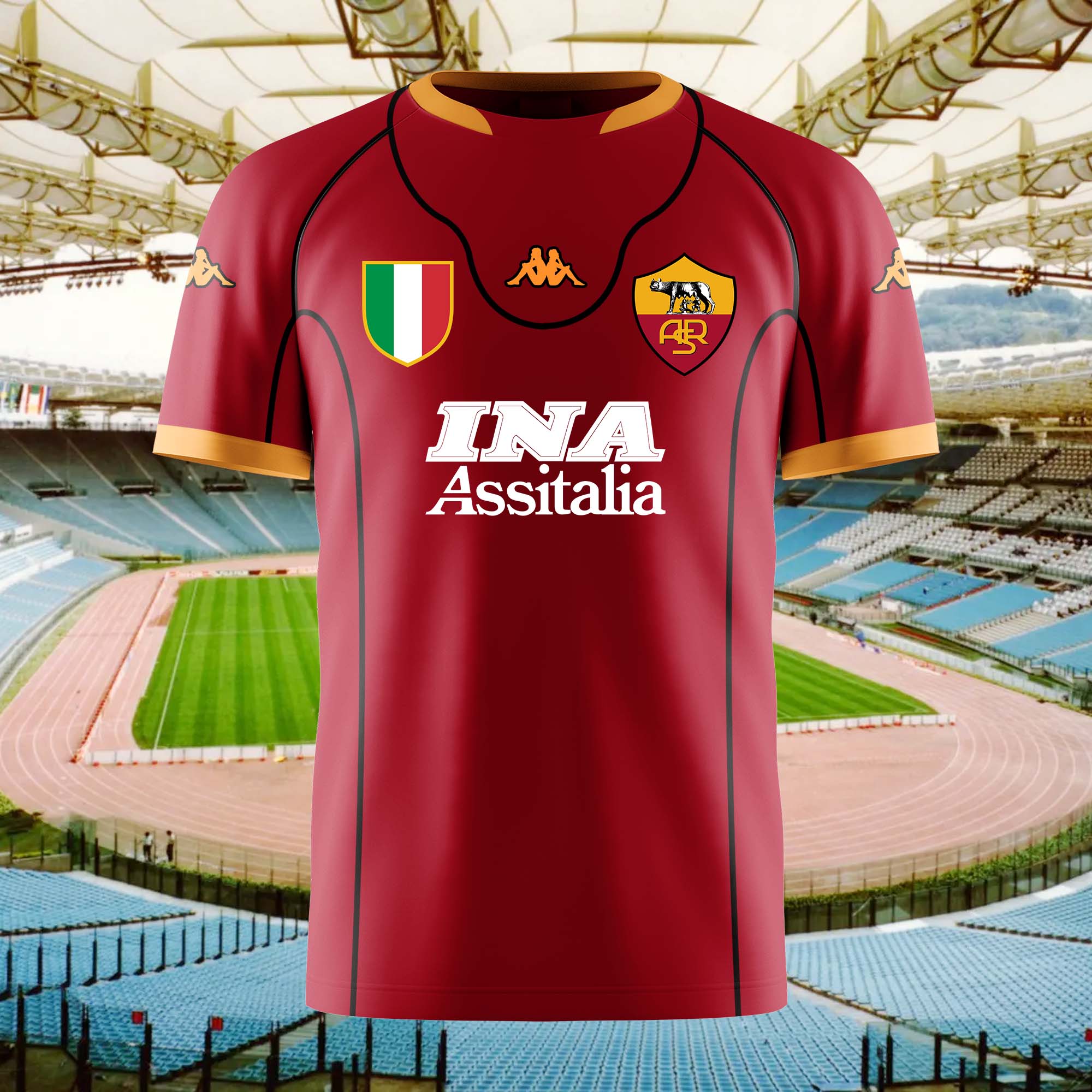 AS Roma 2001-02 Home Kit Retro Shirt PT58021