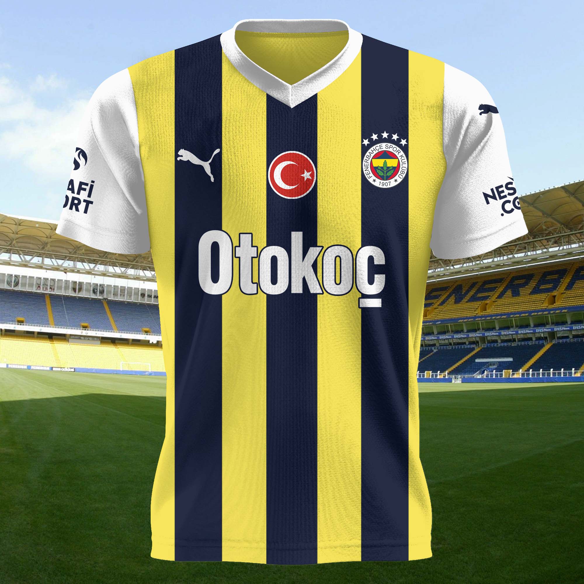 FenerbahÃ§e 2023-24 Home Kit Retro Shirt PT58024