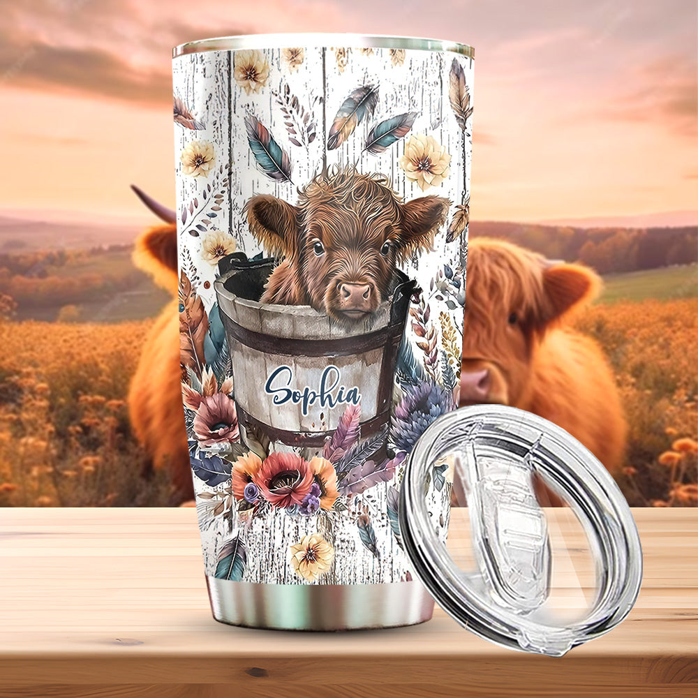 Baby Highland Cow – Personalized Tumbler, Gift For Cow Lover’s