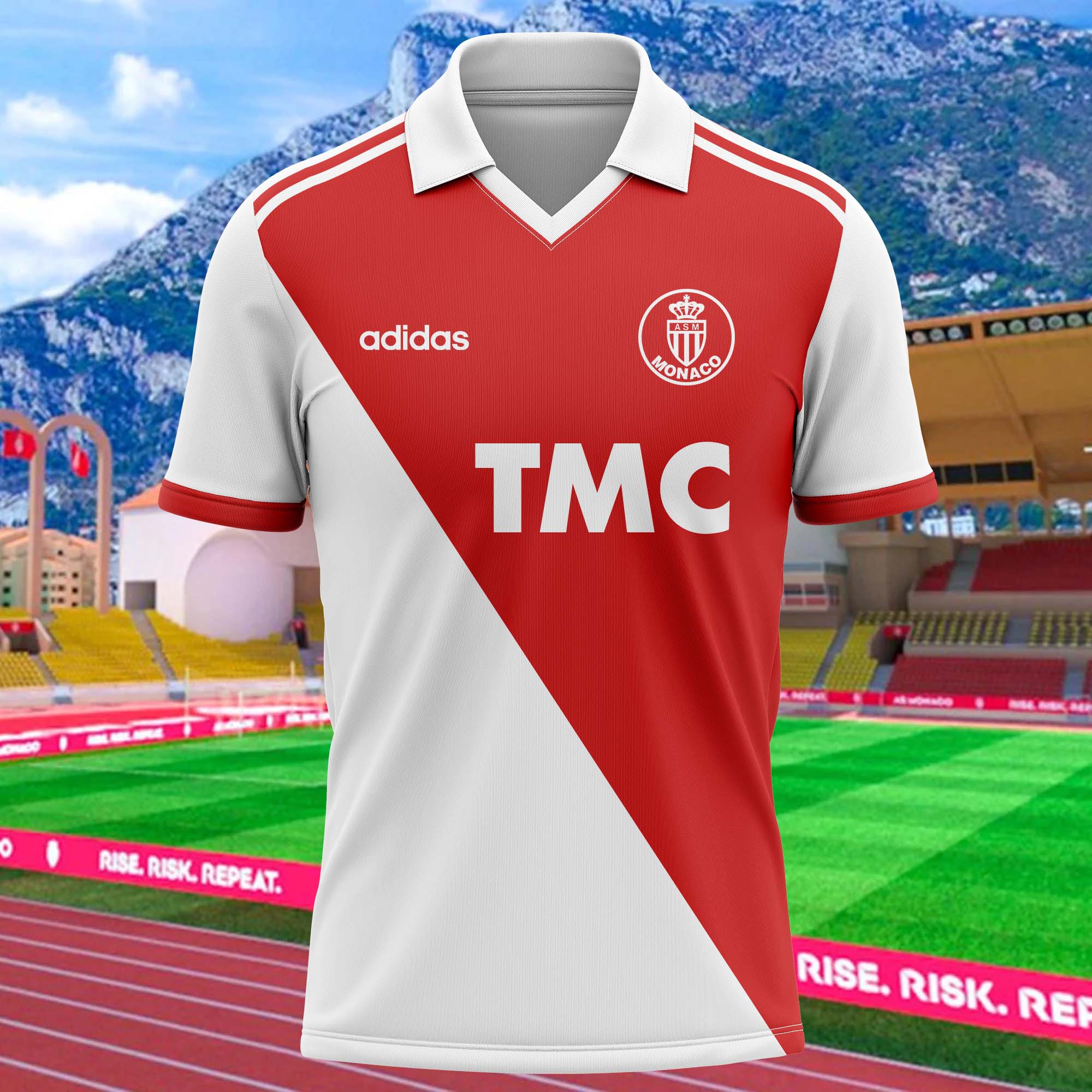 AS Monaco 1986-87 Home Kit Retro Shirt PT58031