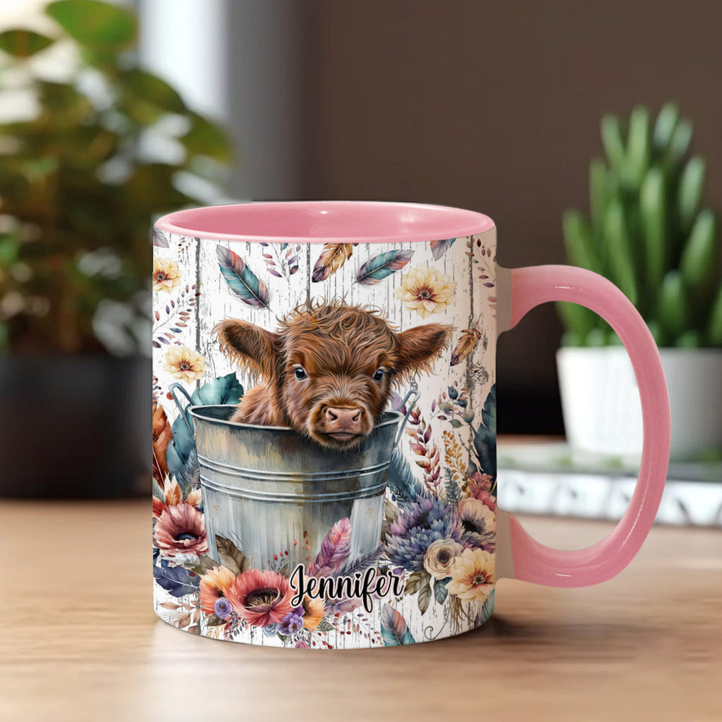 Highland Cow Western Style – Personalized Accent Mug – Gift For Cow Lover’s