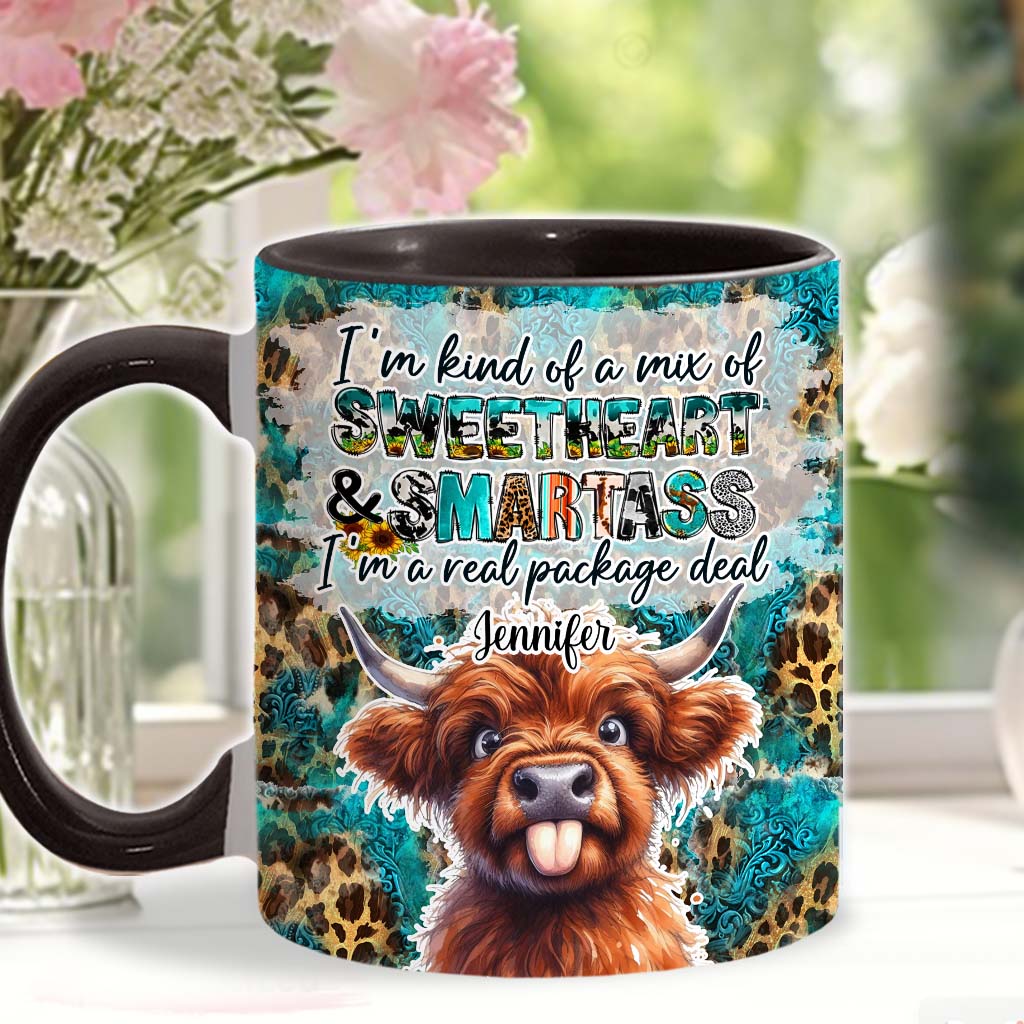 Highland Cow Western Style – Personalized Accent Mug – Gift For Cow Lover’s