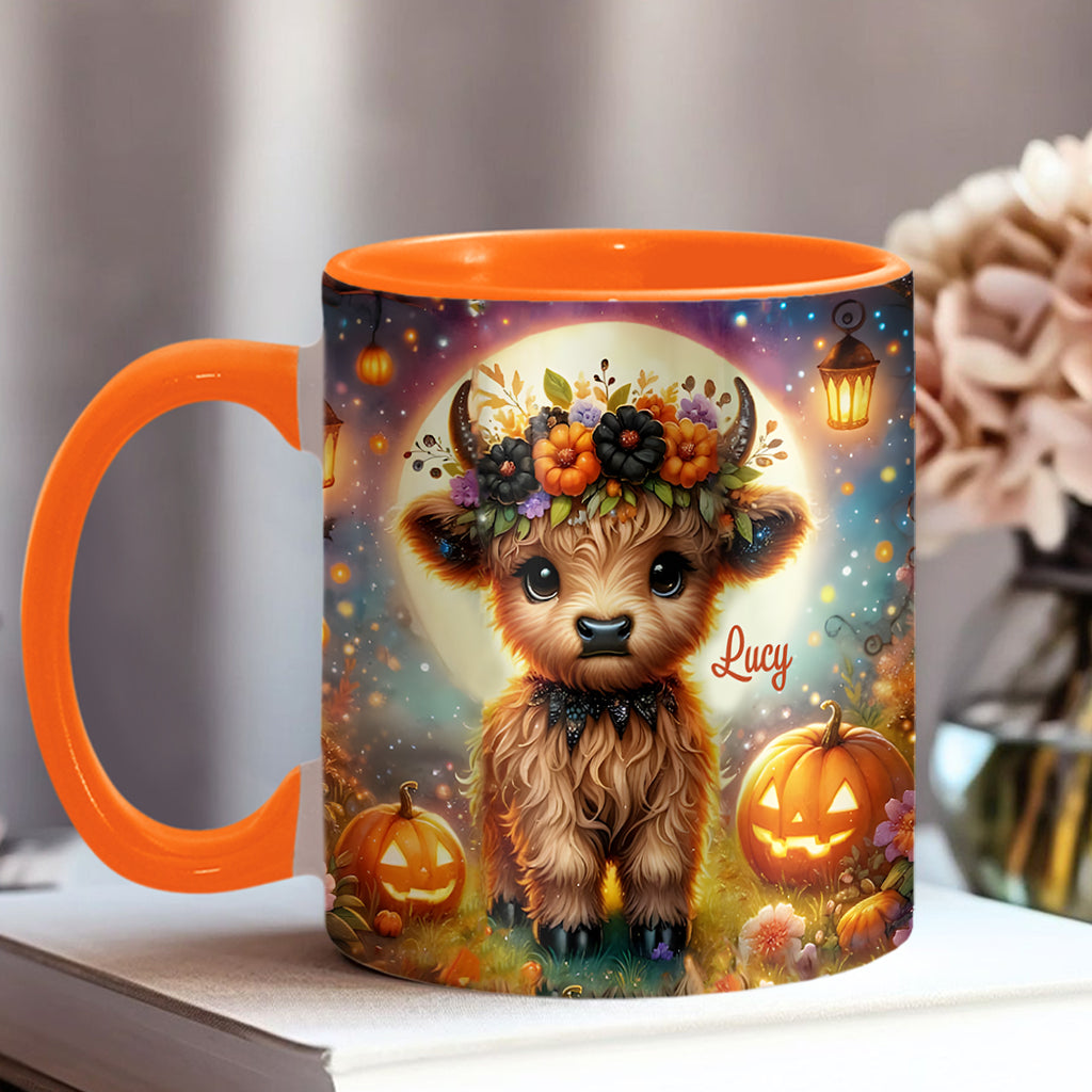 Halloween Highland Cow Style – Personalized Accent Mug – Gift For Cow Lover’s