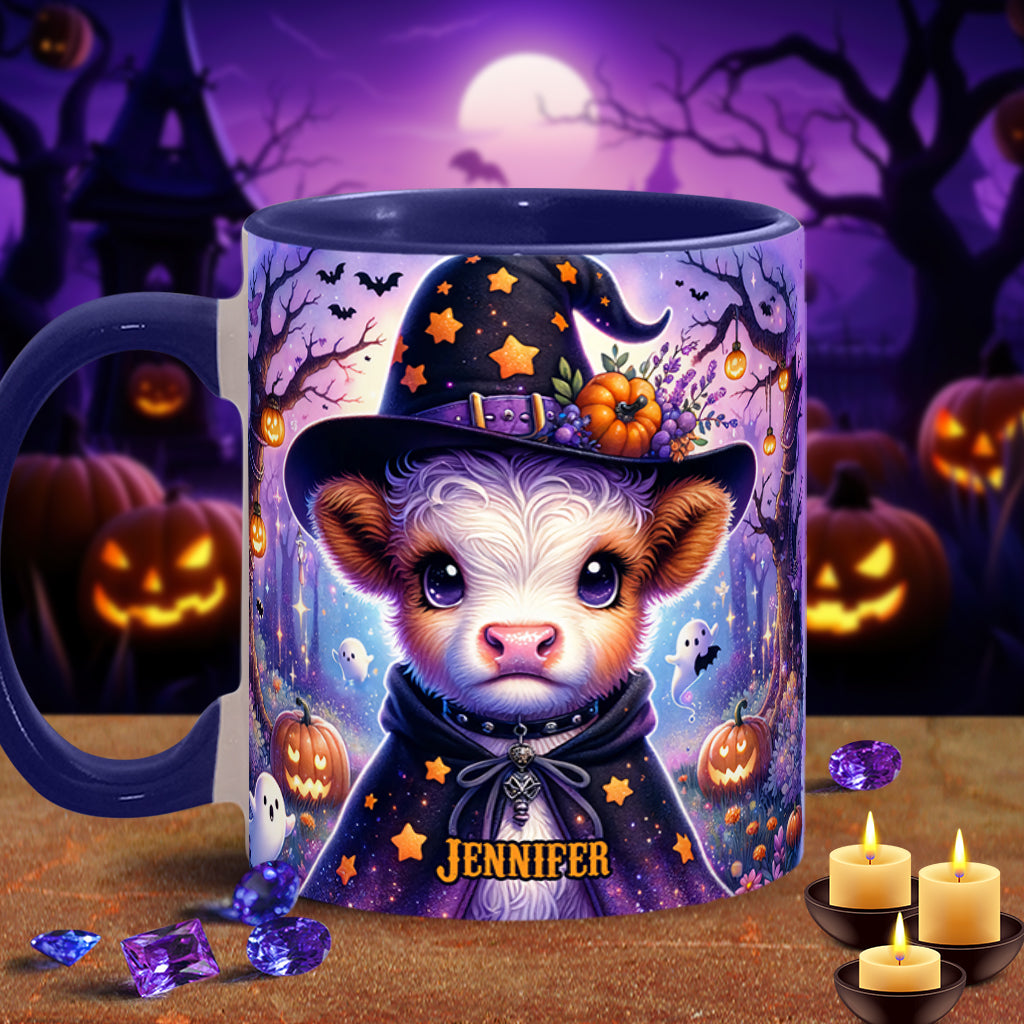 Baby Highland Cow Witch Halloween – Personalized Accent Mug – Gift For Cow Lover’s