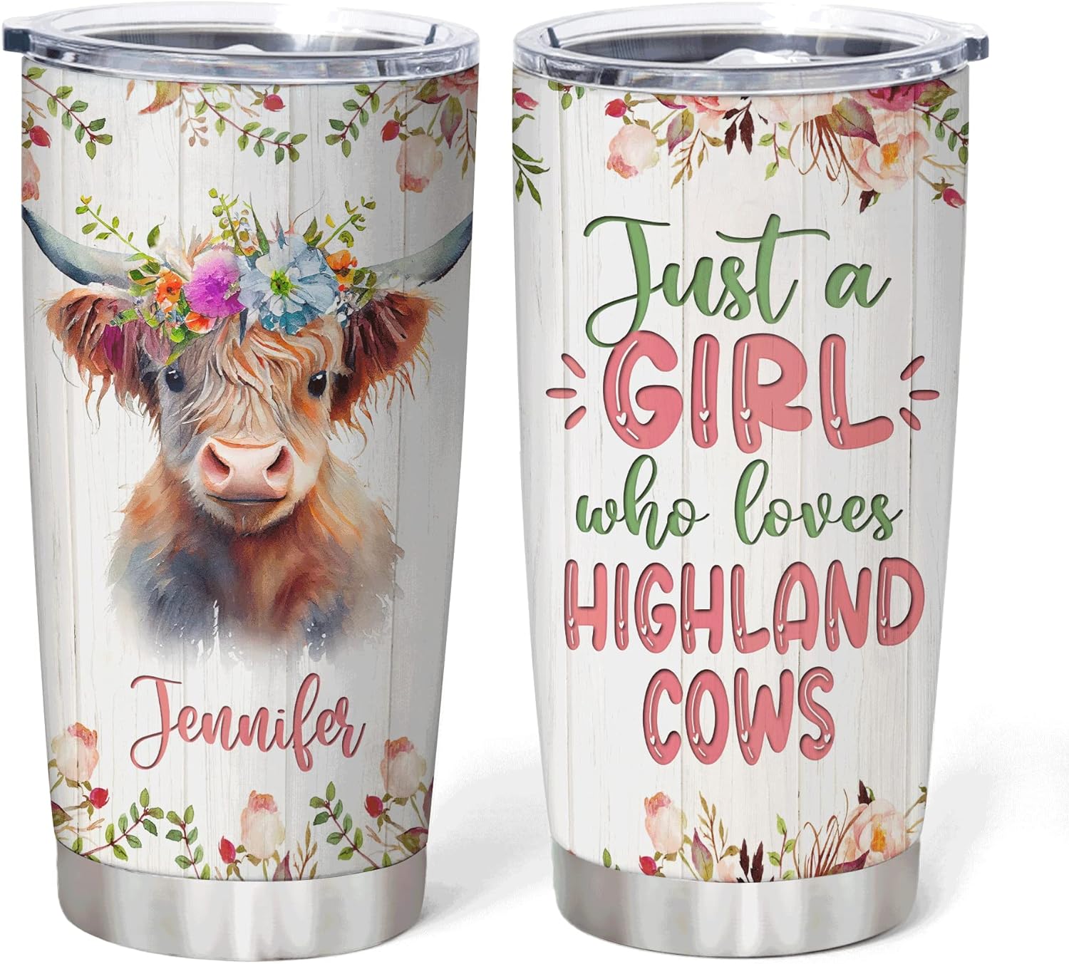 Just A Girl Who Loves Highland Cow – Personalized Tumbler, Gift For Cow Lover’s