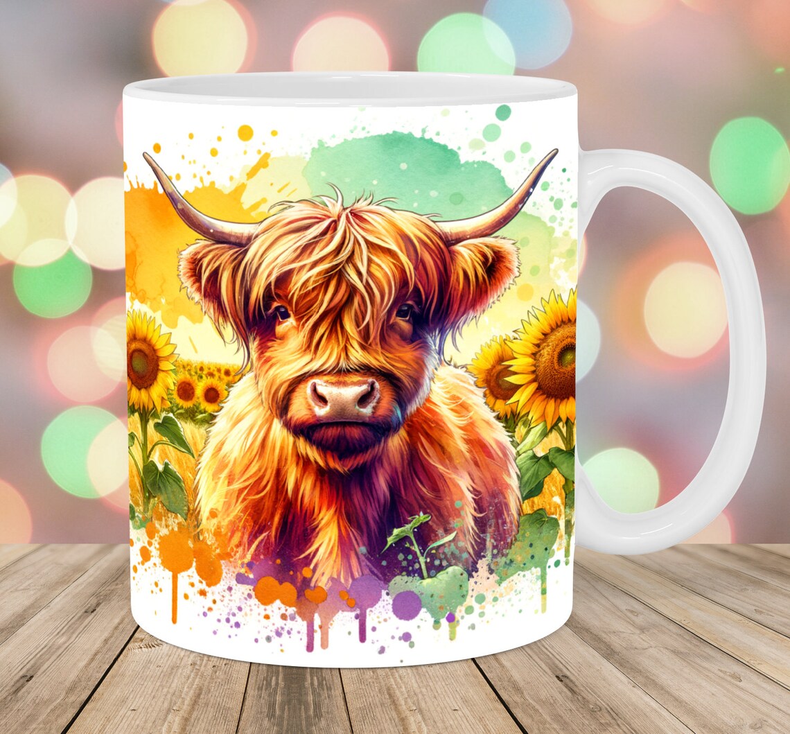 Highland Cow Western Style – Personalized Accent Mug – Gift For Cow Lover’s