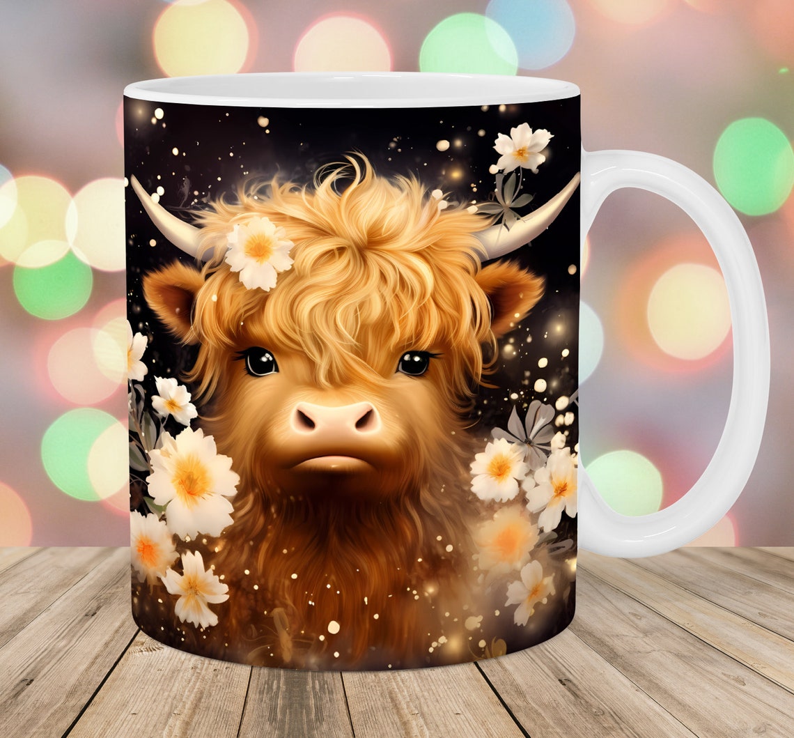 Baby Highland Cow Style – Personalized Accent Mug – Gift For Cow Lover’s