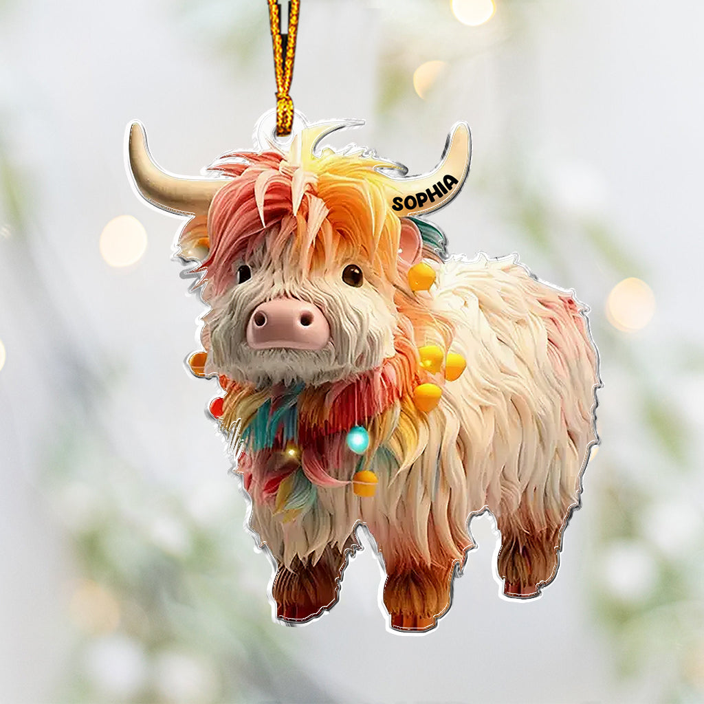 ACRYLIC Highland Cow Cute Window Hanging