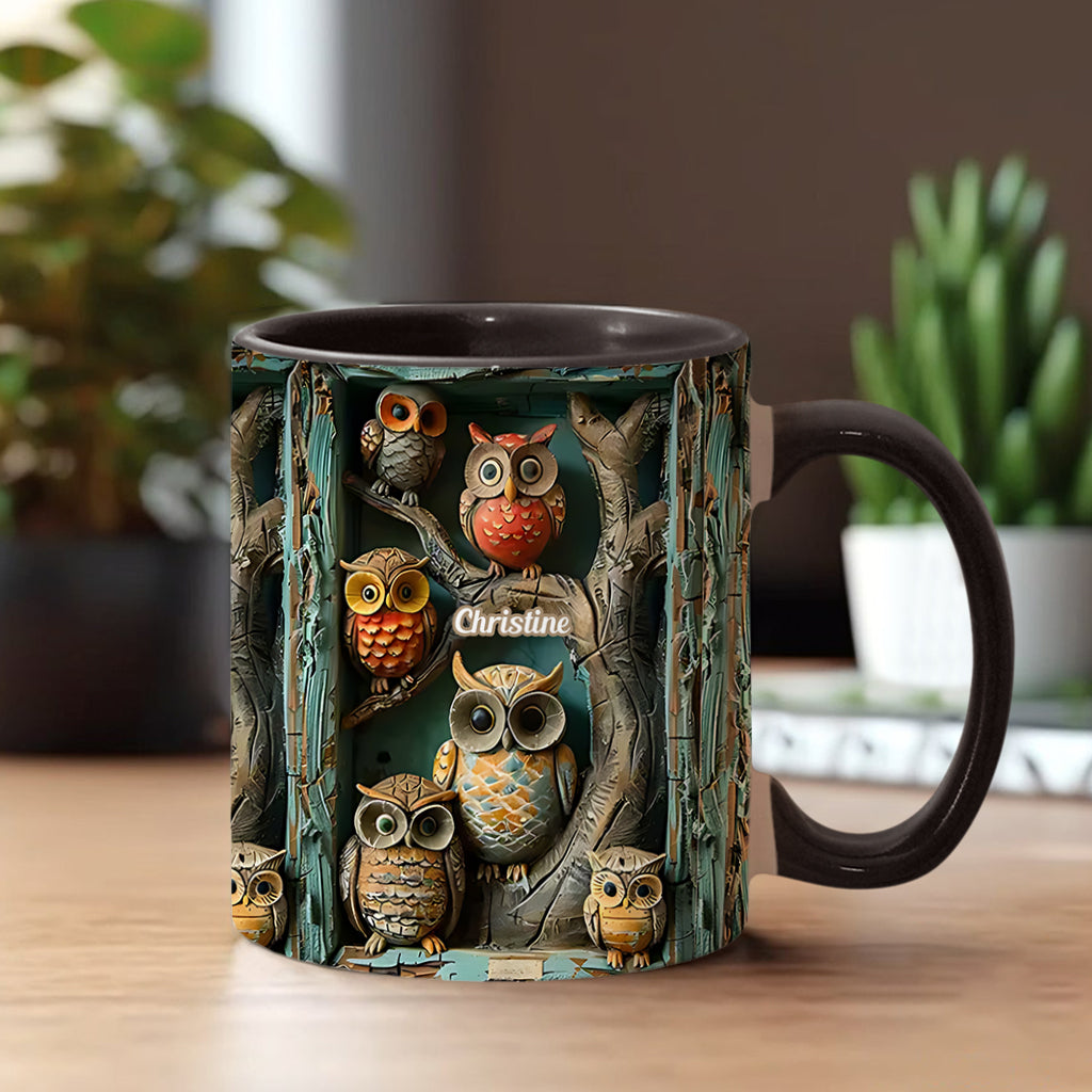 Beautiful Owls – Personalized Owl Accent Mug – Gift For Nature