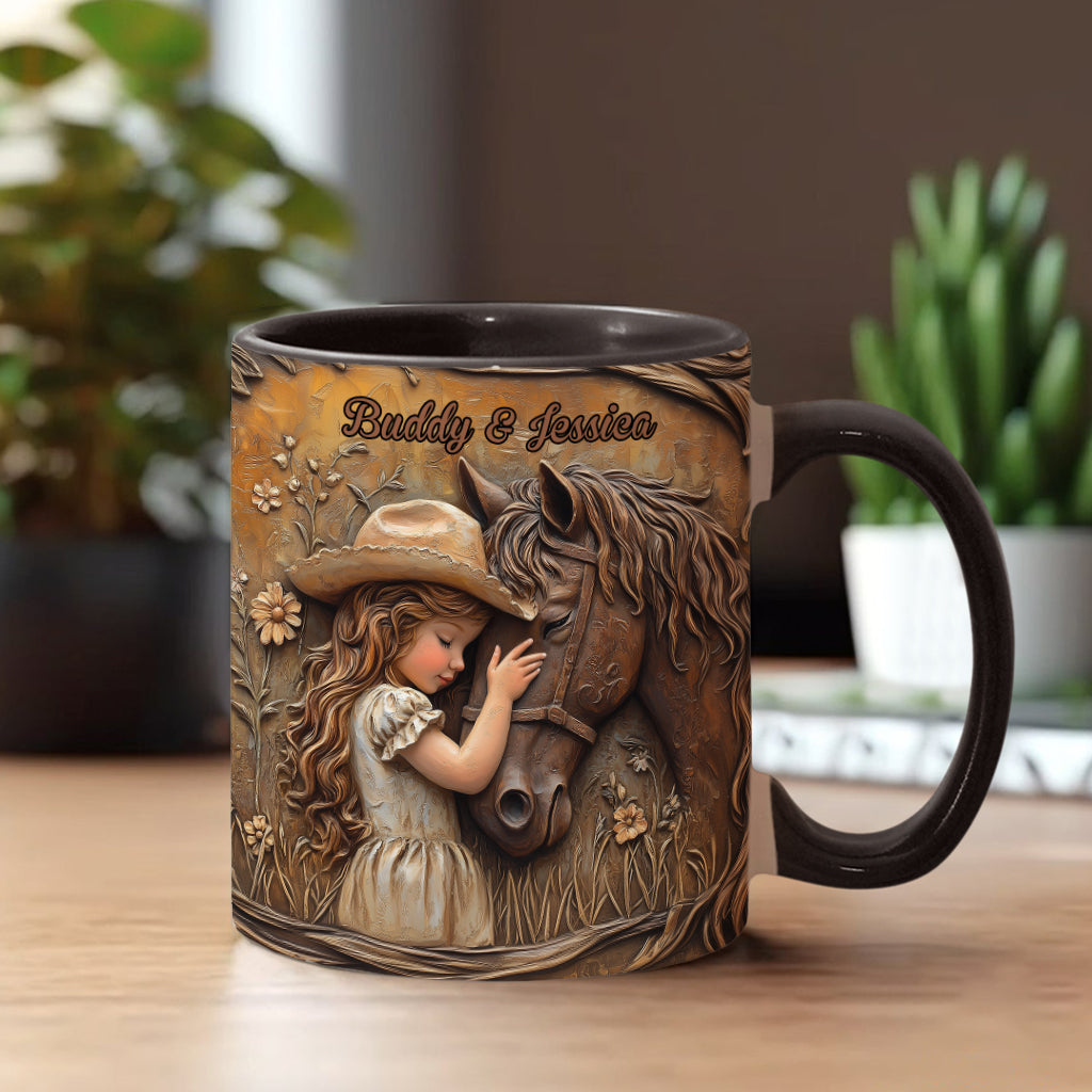 Just A Girl Who Loves Horse – Personalized Horse Accent Mug – Gift For Horse Lover’s