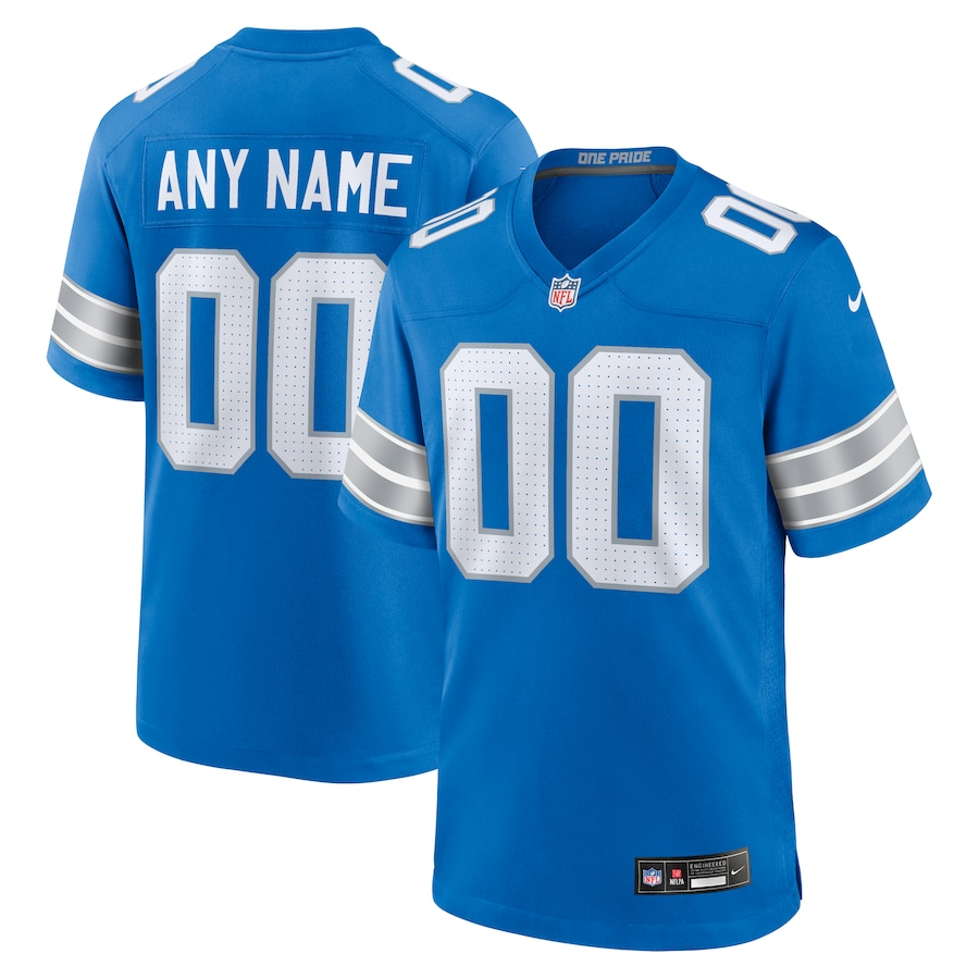 Detroit Lions Nike Custom Game Jersey - Blue PT58091