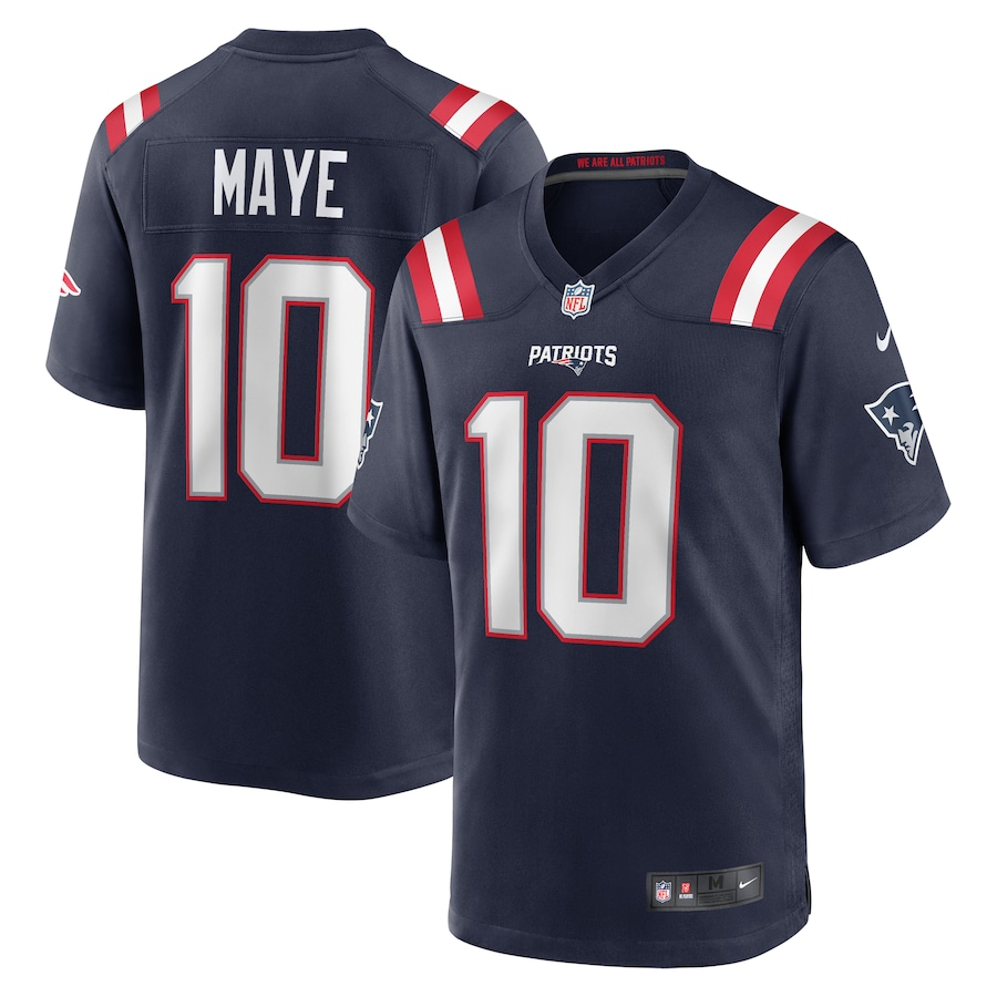 Drake Maye New England Patriots Nike 2024 NFL Draft First Round Pick Player Game Jersey - Navy PT58096