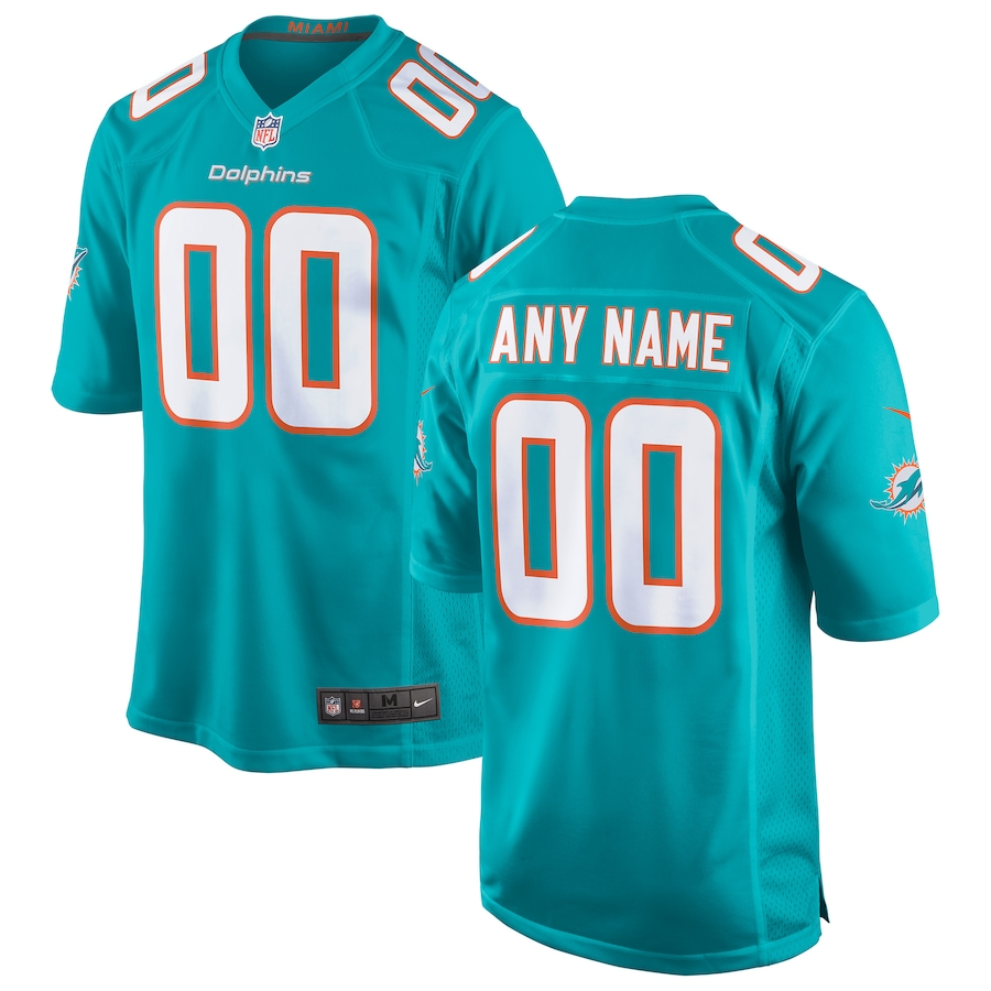 Miami Dolphins Nike Custom Game Jersey - Aqua PT58125