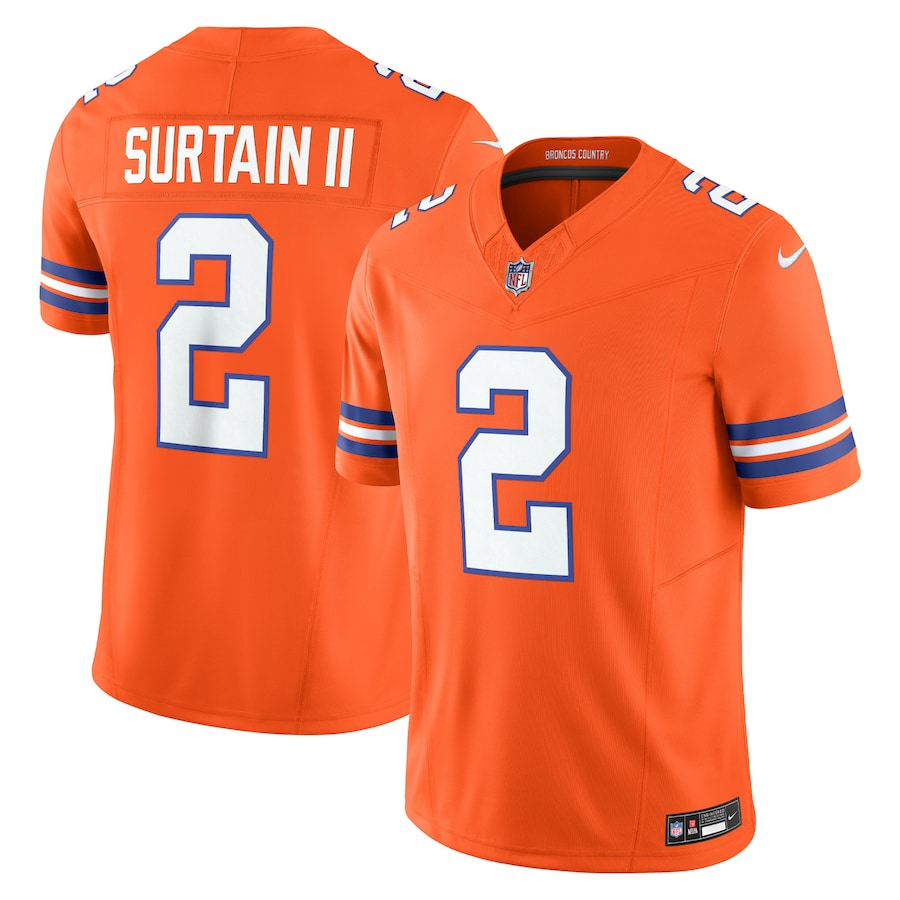 Patrick Surtain II Denver Broncos Nike Alternate Mile High Collection 1977 Throwback Vapor F.U.S.E. Limited Jersey - Orange PT58134