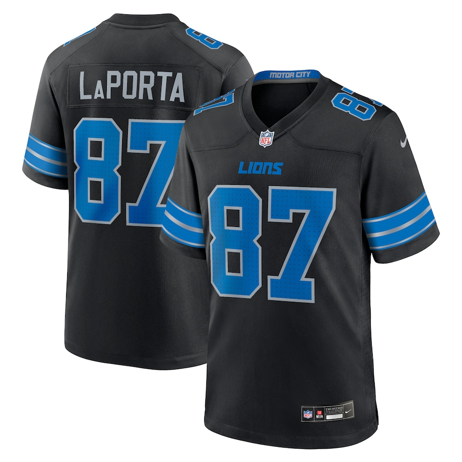 Sam LaPorta Detroit Lions Nike 2nd Alternate Game Jersey - Black PT58141