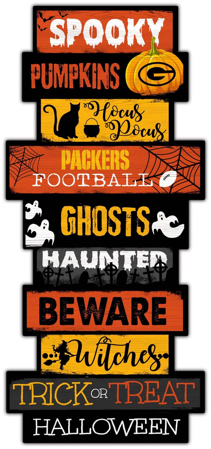 Green Bay Packers Halloween Celebration Stack Decal PT58182