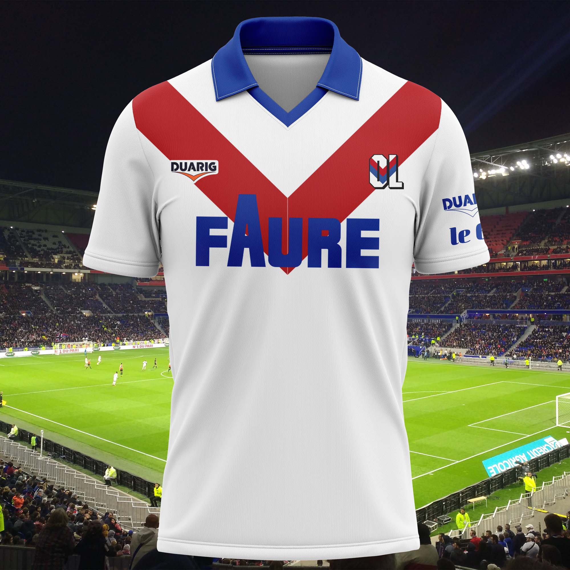 Olympique Lyonnais 1989-90 Home Kit Retro Shirt PT58161