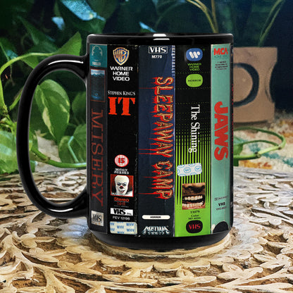 VHS Tape Halloween Movies Nostalgic Black Mug – Movie Version 2.0