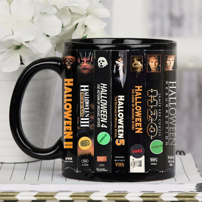 VHS Tape Halloween Movies Nostalgic Black Mug – Halloween Movie Horror