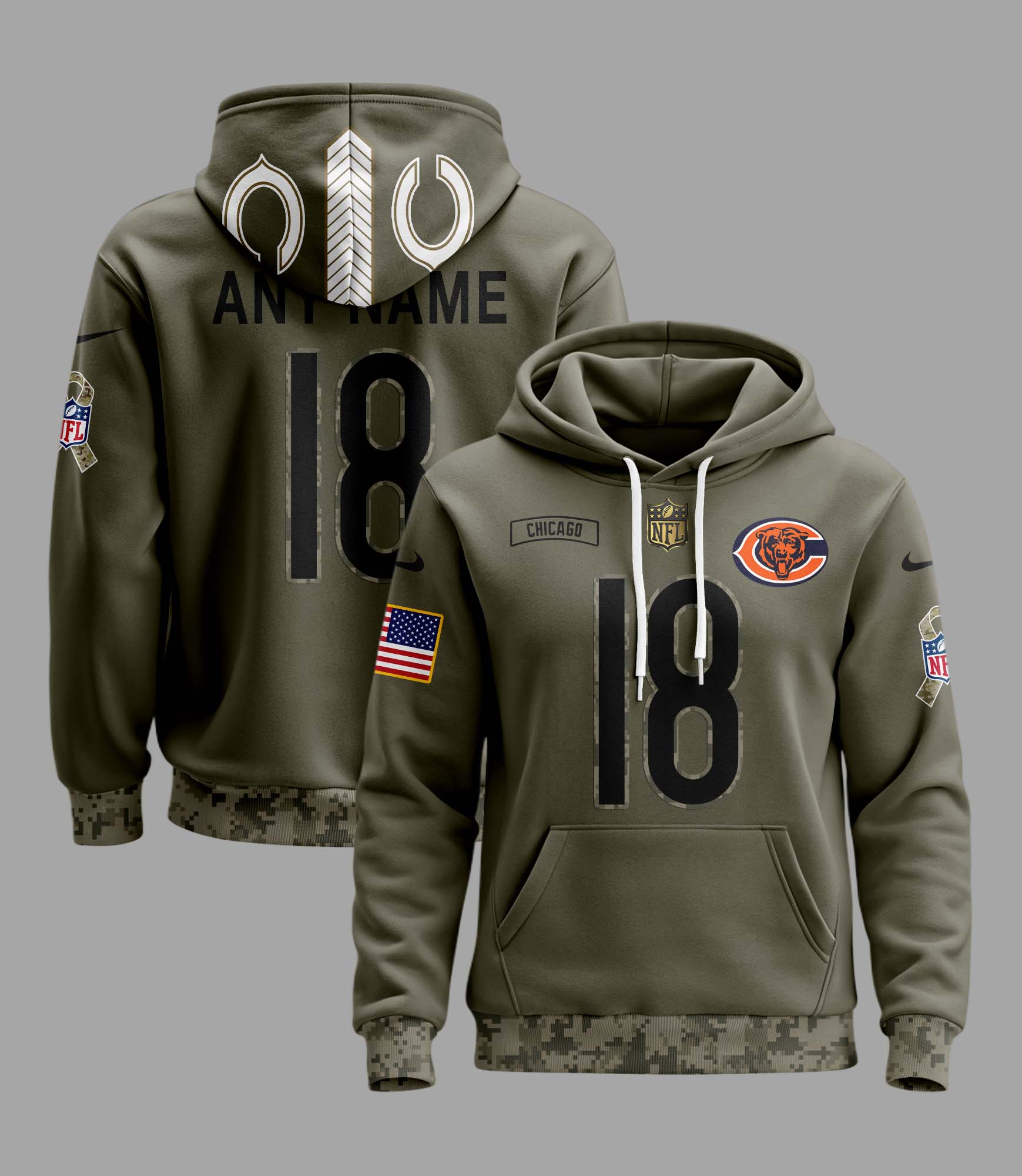 Chicago Bears Camo Hoodie PT58208