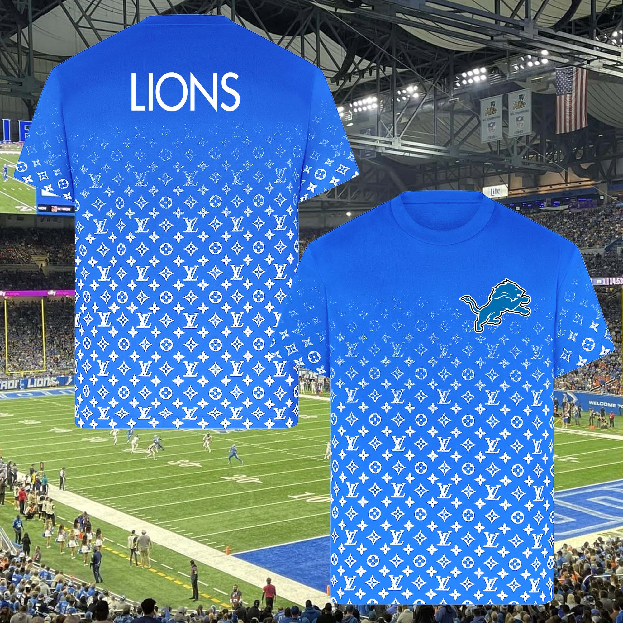 Detroit Lions NFL Teams Louis Vuitton Shirt PT58635