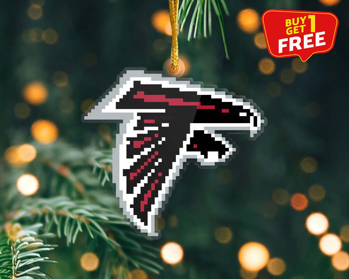 Atlanta Falcons Ornament NFL Logo Pixel PT58886