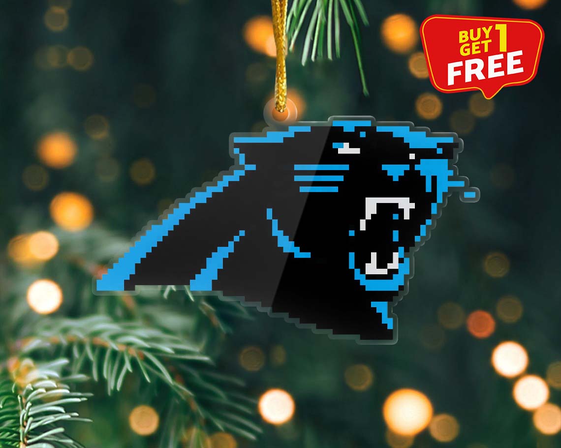 Carolina Panthers Ornament NFL Logo Pixel PT58889