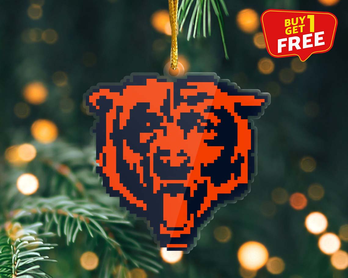 Chicago Bears Ornament NFL Logo Pixel PT58890