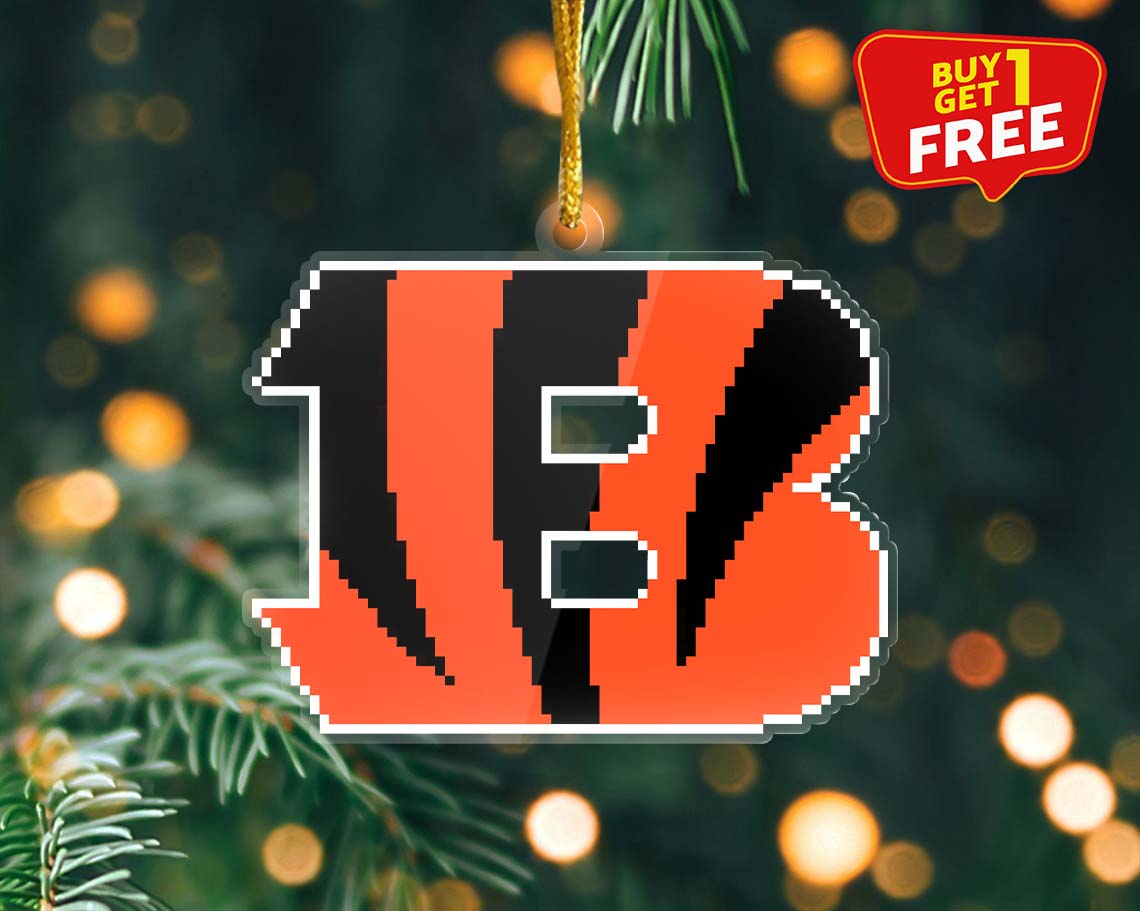 Cincinnati Bengals Ornament NFL Logo Pixel PT58891