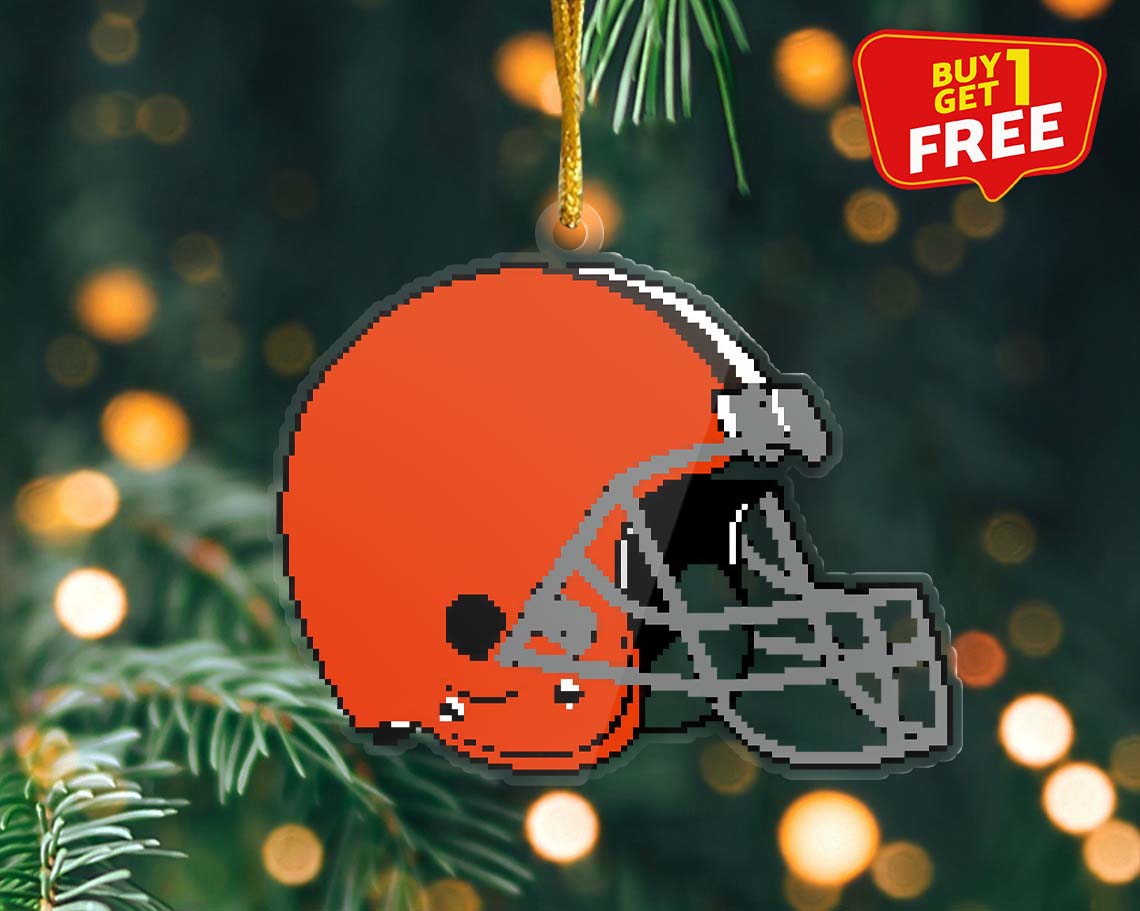 Cleveland Browns Ornament NFL Logo Pixel PT58892